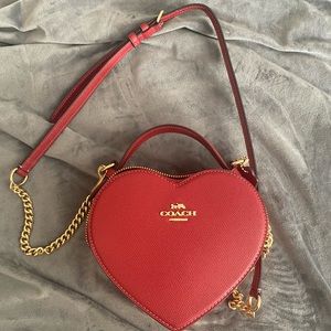 Coach heart crossbody red